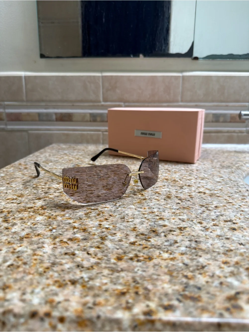 Miu Miu 54YS Sunglasses With Gold Letters